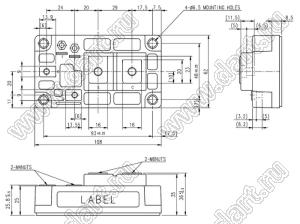 CM500HA-34A модуль полупроводниковый силовой IGBT; VCE(sat)=1700В; Ic=500А