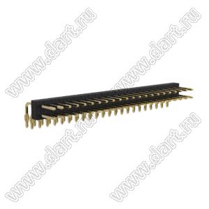 BL1A25-1222R штыри двухрядные угловые; шаг 2.54мм; 22-конт.