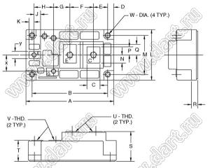 CM400HA-24A модуль полупроводниковый силовой IGBT; VCE(sat)=1200В; Ic=400А