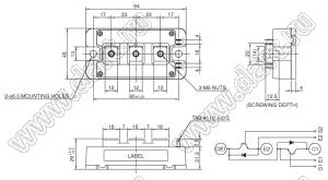 CM150DY-24NF модуль полупроводниковый силовой IGBT; VCE(sat)=1200В; Ic=150А