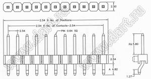 BL1225-1127Z штыри однорядные SMD горизонтальные; 27-конт.