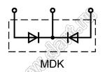 MDK950-22N1W модуль с водяным охлаждением; Vrrm=2200В; Ifav=950А