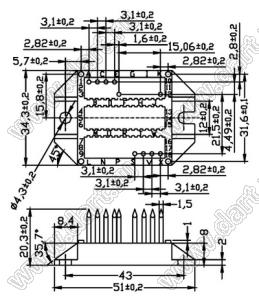 VCO180-12io7 модуль полупроводниковый силовой тиристорный; Vrrm=1200В; Itav=180А