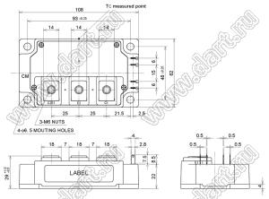 CM300DU-12NFH модуль полупроводниковый силовой IGBT; VCE(sat)=600В; Ic=300А