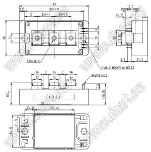 CM200DY-34T модуль полупроводниковый силовой IGBT; VCE(sat)=1700В; Ic=200А