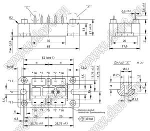 MCMA110P1600VA модуль полупроводниковый силовой тиристорный; Vrrm=1600В; Itav=110А