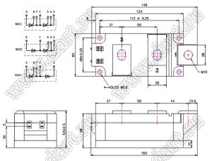 MDC551-16io2 модуль полупроводниковый силовой диодно-тиристорный; Vrrm=1600В; Itav=-А