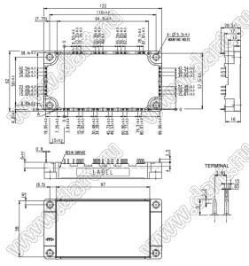 CM100TX-13T модуль полупроводниковый силовой IGBT; VCE(sat)=650В; Ic=100А