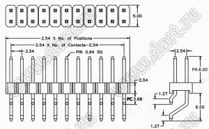 BL1225-1220Z штыри двухрядные SMD горизонтальные; 2x20