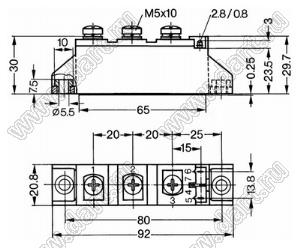 MCC72-18io8B модуль полупроводниковый силовой тиристорный; Vrrm=1800В; Itav=85А