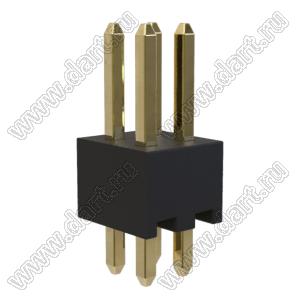 BL1243-1202S штыри двухрядные прямые; шаг 2.54мм; 2-конт.