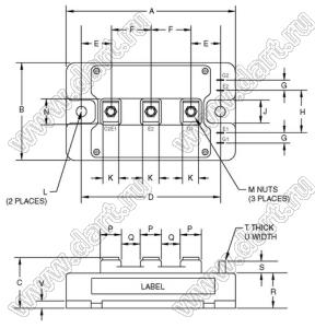 CM150DY-24A модуль полупроводниковый силовой IGBT; VCE(sat)=1200В; Ic=150А