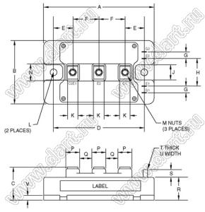 CM150DY-12NF модуль полупроводниковый силовой IGBT; VCE(sat)=600В; Ic=150А