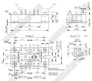 VW2x60-12io1 коммутатор переменного напряжения; Vrrm=1200В; Irms=60А