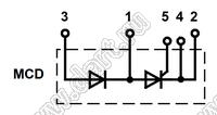 MCD600-22io1W модуль с водяным охлаждением; Vrrm=2200В; Ifav=600А