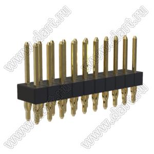 BL1A25-1210S штыри двухрядные прямые; шаг 2.54мм; 10-конт.