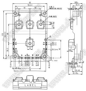 CM400ST-24S1 модуль полупроводниковый силовой IGBT; VCE(sat)=1200В; Ic=400А