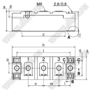 MCMA260P1600YA модуль полупроводниковый силовой тиристорный; Vrrm=1600В; Itav=260А