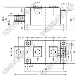 MCD225-18io1 модуль полупроводниковый силовой диодно-тиристорный; Vrrm=1800В; Itav=220А