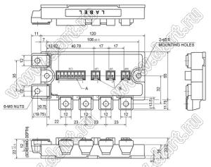 CM75TL-24NF модуль полупроводниковый силовой IGBT; VCE(sat)=1200В; Ic=75А