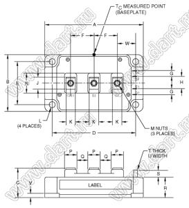 CM600DY-12NF модуль полупроводниковый силовой IGBT; VCE(sat)=600В; Ic=600А