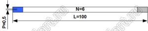 BLFPC P0,5 6PIN 100mm REV шлейф плоский сверхтонкий FFC/FPC; 6; длина 100мм; контакты на разных поверхностях