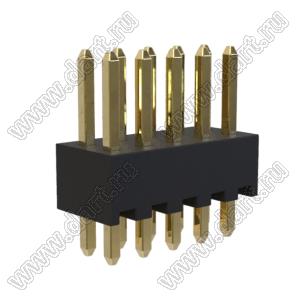 BL1243-1205S штыри двухрядные прямые; шаг 2.54мм; 5-конт.