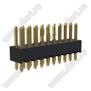 BL1243-1210S штыри двухрядные прямые; шаг 2.54мм; 10-конт.