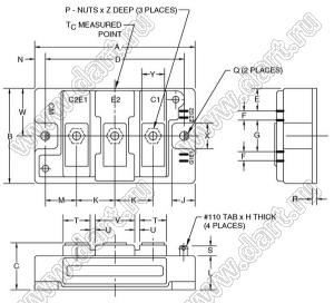 CM100DUS-12F модуль полупроводниковый силовой IGBT; VCE(sat)=600В; Ic=100А