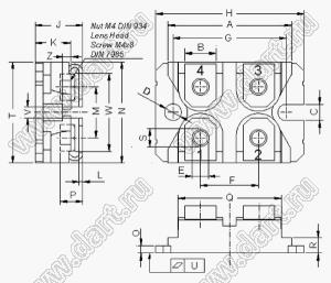 MCO50-16io1 модуль полупроводниковый силовой тиристорный; Vrrm=1600В; Itav=57А