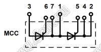 MCC501-14io2 модуль полупроводниковый силовой тиристорный; Vrrm=1400В; Itav=-А