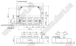 CM600DU-5F модуль полупроводниковый силовой IGBT; VCE(sat)=250В; Ic=600А