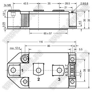 MCC310-12io1 модуль полупроводниковый силовой тиристорный; Vrrm=1200В; Itav=320А