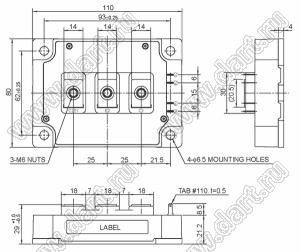 CM600DY-24A модуль полупроводниковый силовой IGBT; VCE(sat)=1200В; Ic=600А