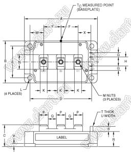 CM400DY-24A модуль полупроводниковый силовой IGBT; VCE(sat)=1200В; Ic=400А