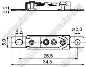 CK-1-60-10 термоконтакт нормально замкнутый; Uраб=250В; Toff=60±5°C; I max=10А