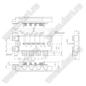 PM100RL1A060 модуль полупроводниковый силовой IPMs (Intelligent Power Modules); VCE(sat)=600В; Ic=100А