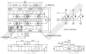 CM2400HCB-34N модуль полупроводниковый силовой HVIGBT Modules-HVIPM; VCE(sat)=1700В; Ic=2400А