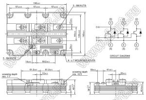 CM750HG-130R модуль полупроводниковый силовой HVIGBT Modules-HVIPM; VCE(sat)=6500В; Ic=750А