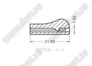 HANE-21L ручка; A=15,2мм; B=9,2мм; C=3,9мм; пластик