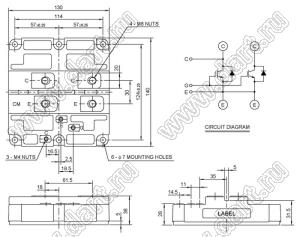 CM800HA-34H модуль полупроводниковый силовой HVIGBT Modules-HVIPM; VCE(sat)=1700В; Ic=800А