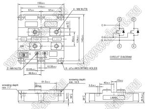 CM400HB-90H модуль полупроводниковый силовой HVIGBT Modules-HVIPM; VCE(sat)=4500В; Ic=400А