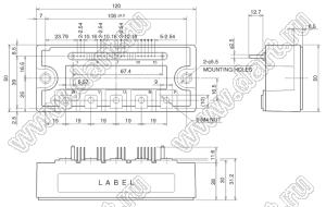 PM75CS1D120 модуль полупроводниковый силовой IPMs (Intelligent Power Modules); VCE(sat)=1200В; Ic=75А