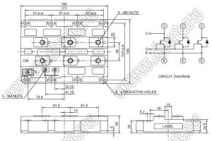 CM1200HA-50H модуль полупроводниковый силовой HVIGBT Modules-HVIPM; VCE(sat)=2500В; Ic=1200А