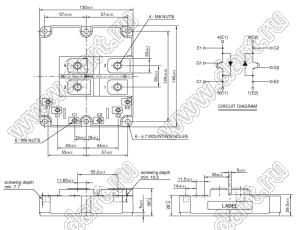 CM1200DC-34S модуль полупроводниковый силовой HVIGBT Modules-HVIPM; VCE(sat)=1700В; Ic=1200А