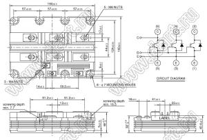 CM600HG-130H модуль полупроводниковый силовой HVIGBT Modules-HVIPM; VCE(sat)=6500В; Ic=600А