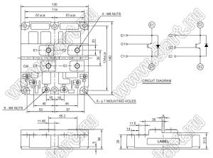 CM600DY-34H модуль полупроводниковый силовой HVIGBT Modules-HVIPM; VCE(sat)=1700В; Ic=600А