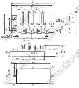 PM75CG1B065 модуль полупроводниковый силовой IPMs (Intelligent Power Modules); VCE(sat)=650В; Ic=75А