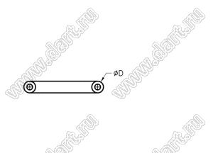 HANU-123PCV0B ручка приборная; A=48мм; B=26мм; C=19,7мм; D=6,3мм; E=M3X0,5P; пластик