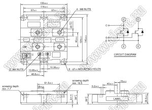 CM1200HCB-34N модуль полупроводниковый силовой HVIGBT Modules-HVIPM; VCE(sat)=1700В; Ic=1200А